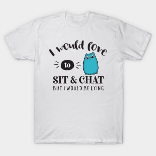 Love to Chat Lying Cute Cat T-Shirt